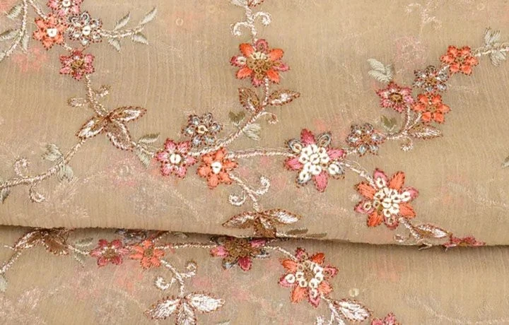 Silk Embroidery Fabric