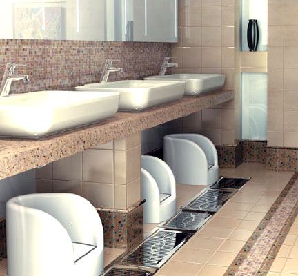 Muslim foot washing sink